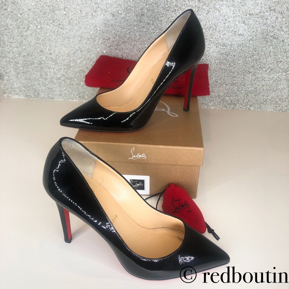 Christian Pigalle 100mm black patent pumps 38 - Picture 7 of 7